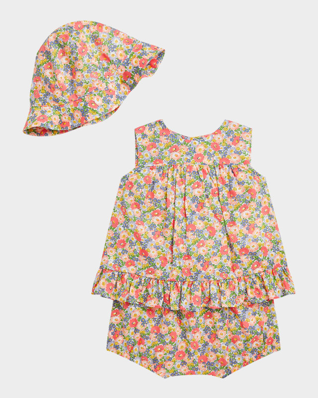 Girl's Floral-Print 3-Piece Set, Size 3M-